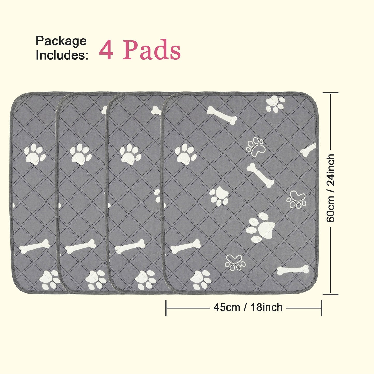 4-Pack Polyester Fiber Dog Training Pads